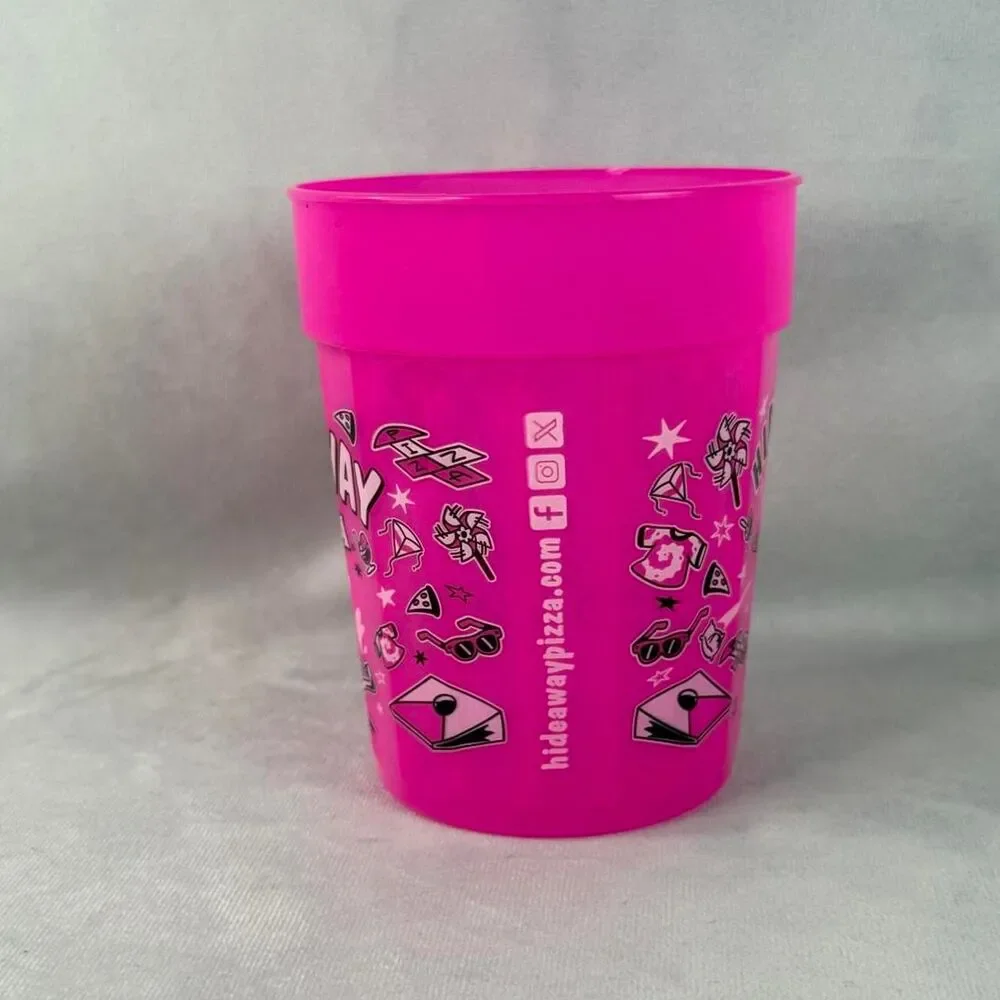 Pink 1990s Hideaway Pizza cup